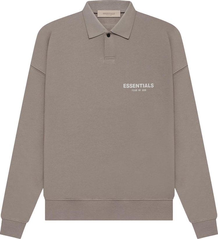 Лонгслив Fear of God Essentials Long-Sleeve Polo 'Desert Taupe', серый - фото