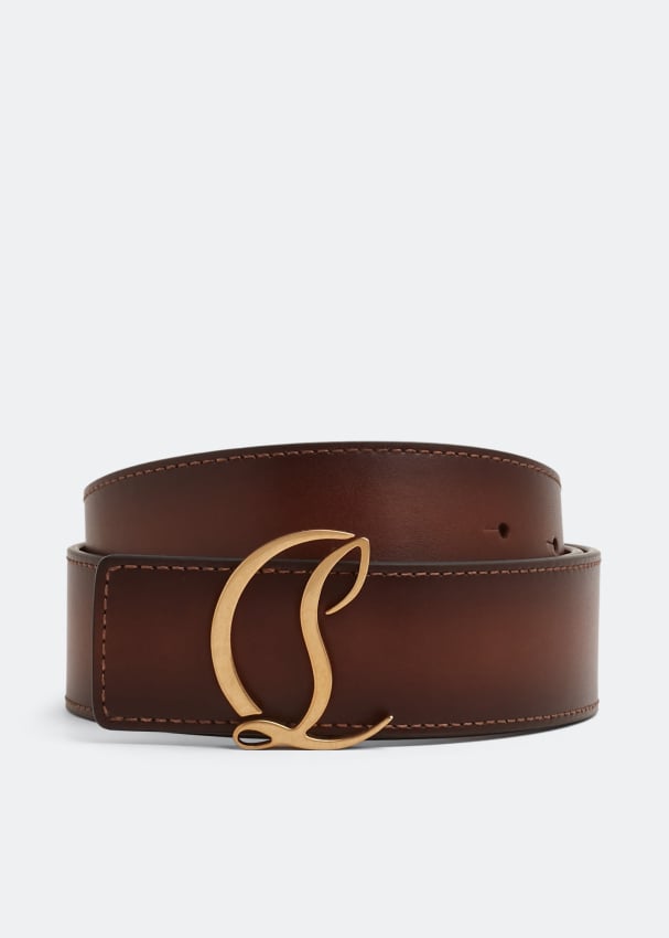 цена Ремень CHRISTIAN LOUBOUTIN CL logo belt, коричневый