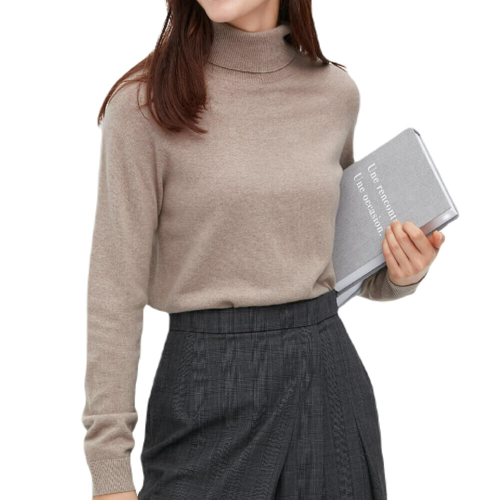 

Джемпер Uniqlo Cashmere 3D Knit Seamless Turtleneck, бежевый