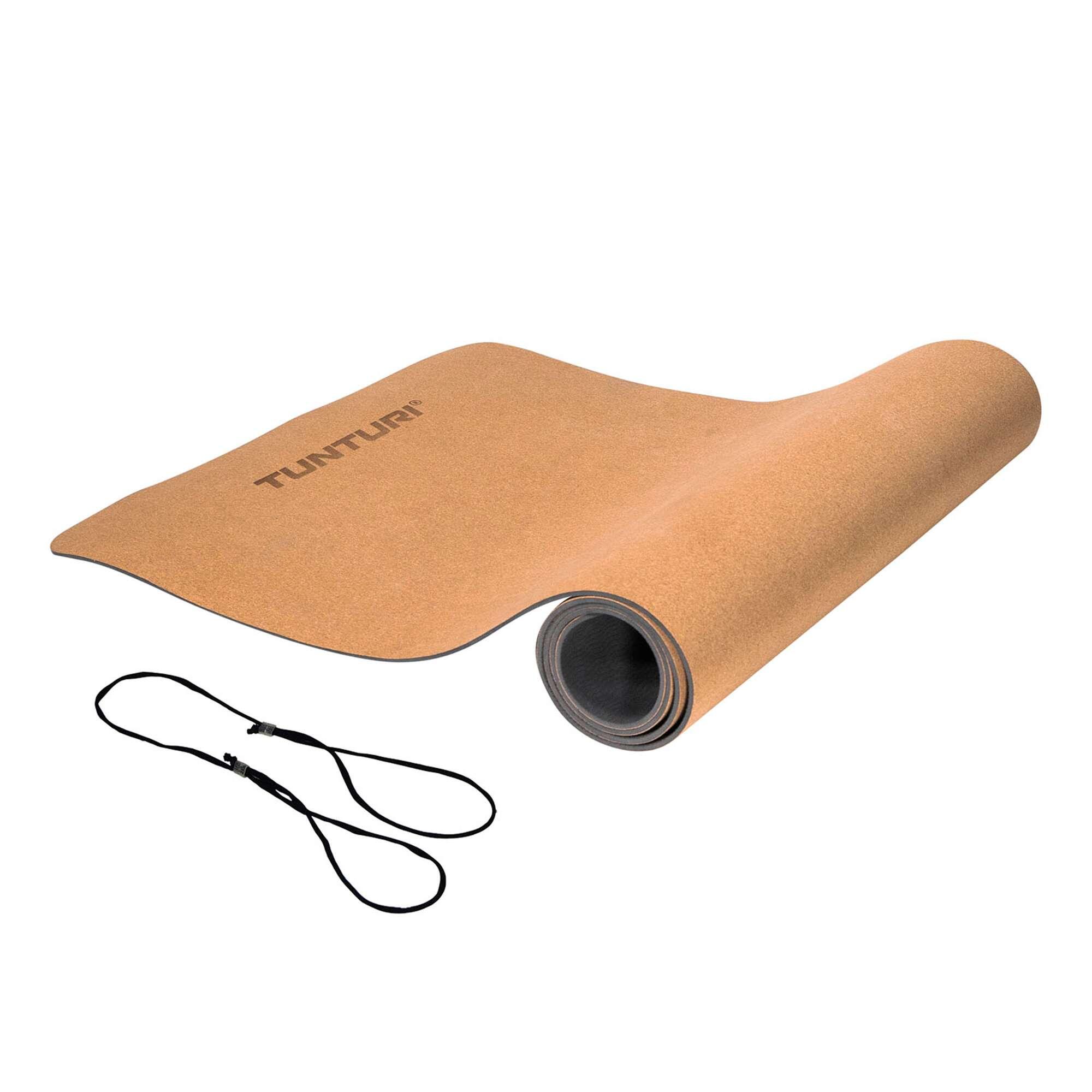 Пробковый коврик для йоги - 183 см - пробковый коврик для йоги - пилатеса - гимнастики TUNTURI, Серый фотографии