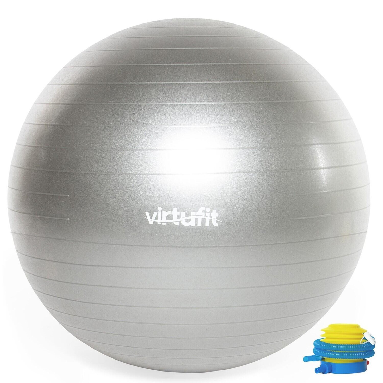 

Мяч для упражнений VirtuFit - Мяч для пилатеса Anti-Burst - С насосом - Серый - 65 см, Серый