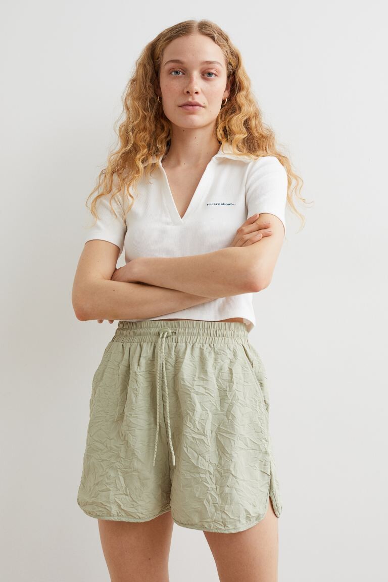 

Укороченный топ с воротником H&M, белый