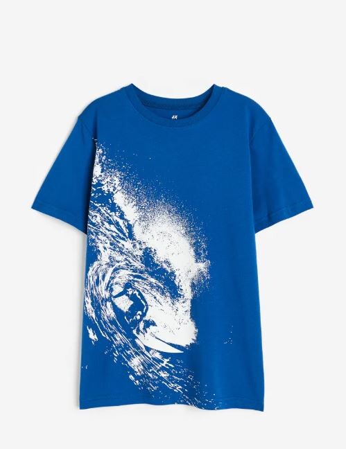 

Футболка с принтом серфер H&M Serfer Printed, синий