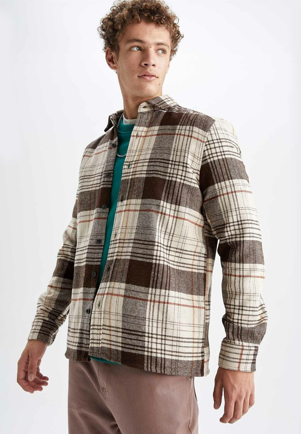 

Рубашка Regular Fit DeFacto, бежевый