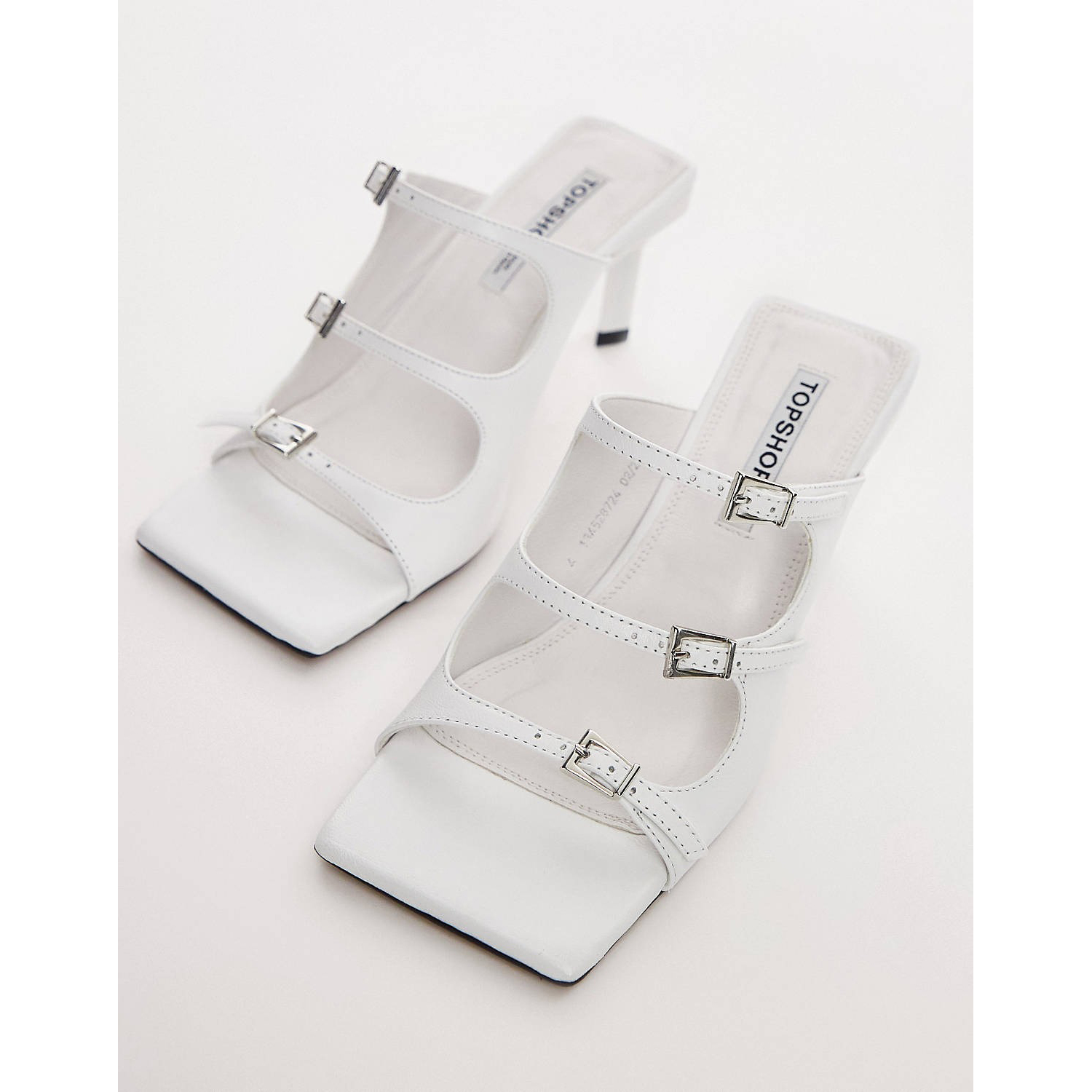 Босоножки Topshop Gloria Premium Leather, белый мужские кожаные лоферы с квадратным носком на квадратном каблуке