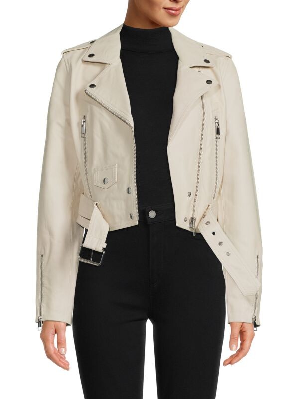 

Кожаная байкерская куртка с поясом LTH JKT Black, Серый
