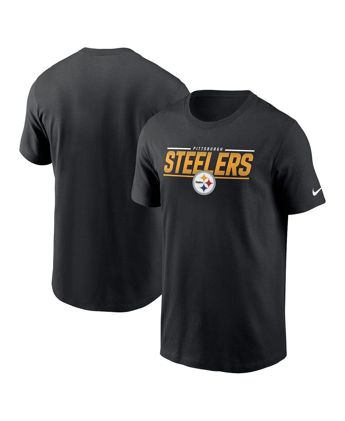 

Мужская черная футболка pittsburgh steelers muscle Nike, черный