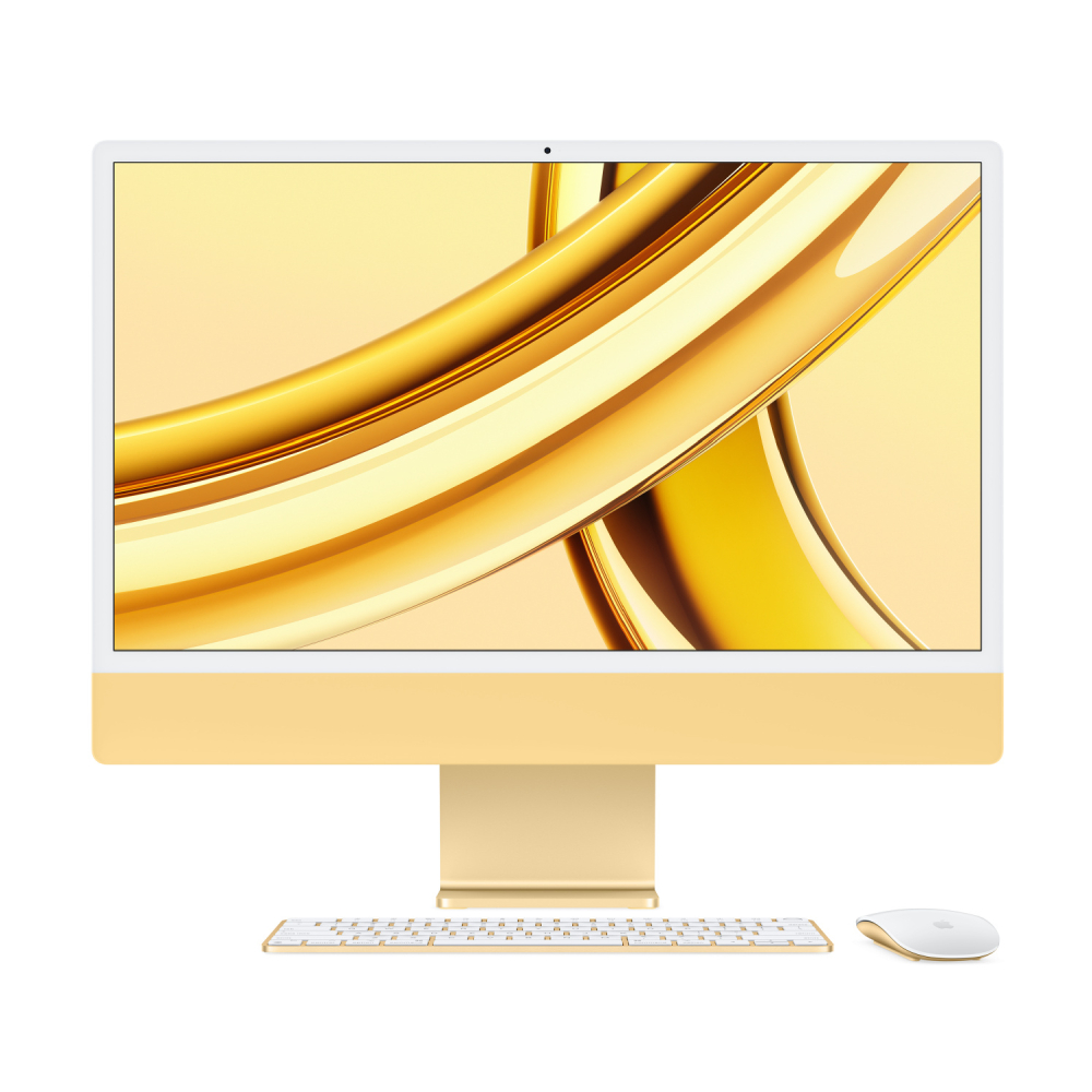 Моноблок Apple iMac 24'' М3 (2023), 8 CPU/10 GPU, 16ГБ/256 ГБ, Gigabit Ethernet, Yellow, английская клавиатура моноблок apple imac 24 2021 8 cpu 7 gpu 16гб 256 гб pink английская клавиатура