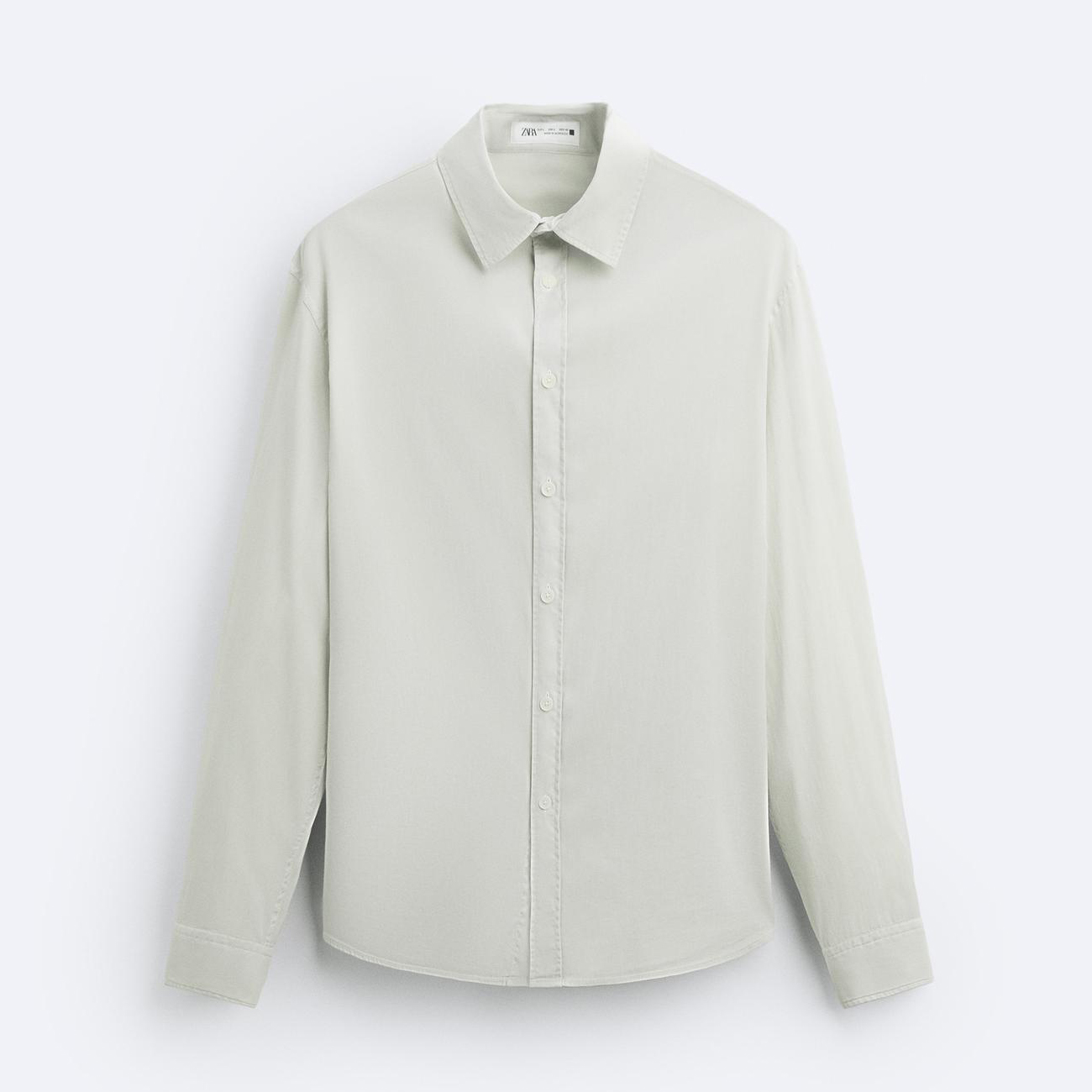 Рубашка Zara Lyocell Blend, серый
