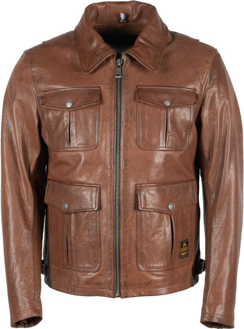кожаная куртка mustang коричневый Куртка кожаная Helstons Joey мотоциклетная, коричневый