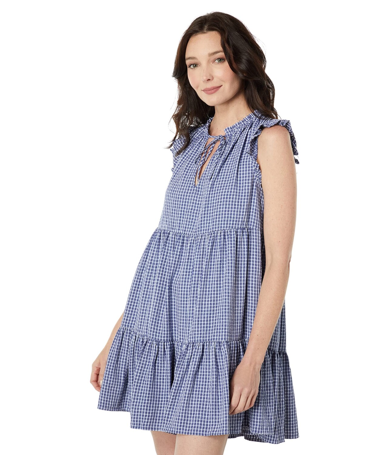 

Платье Draper James, Connie Flutter Sleeve Dress in Gingham Seersucker