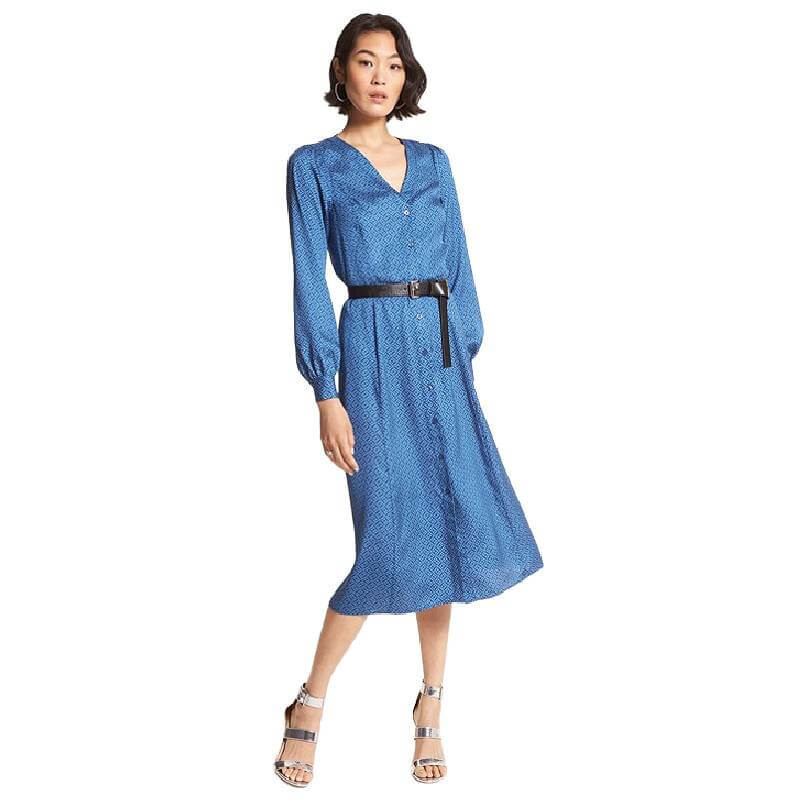 

Платье Michael Michael Kors Logo Satin Midi, синий