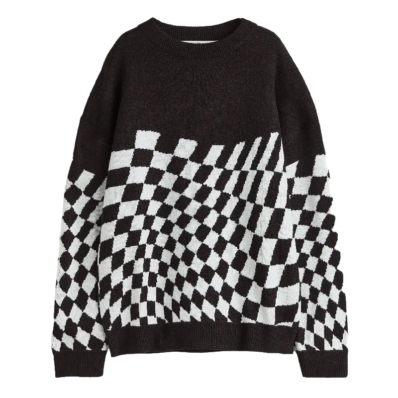 

Свитер H&M Jacquard, черный/белый