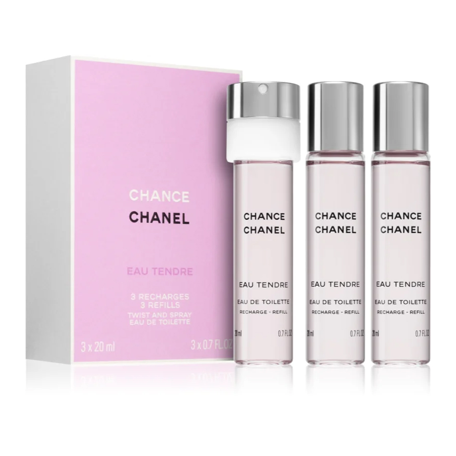 Туалетная вода Chanel Chance Eau Tendre Twist and Spray Refill, 3х20 мл