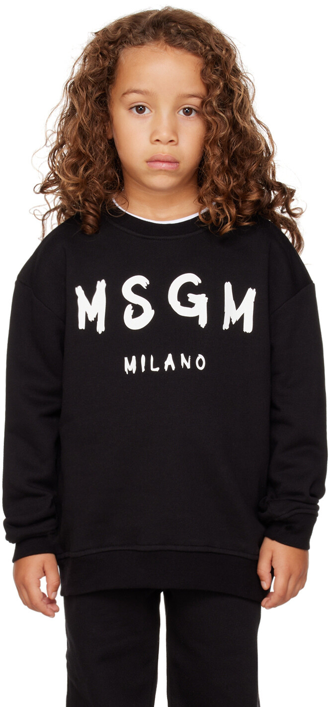 

Детская черная толстовка с логотипом MSGM Kids