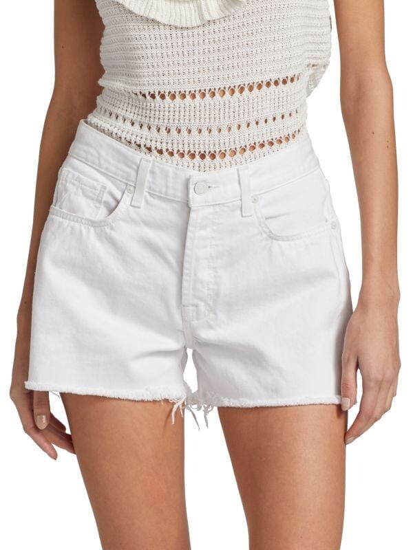 

Обрезанные джинсовые шорты monroe 7 For All Mankind White