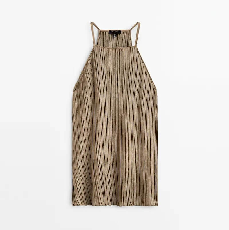 

Майка Massimo Dutti Pleated, хаки