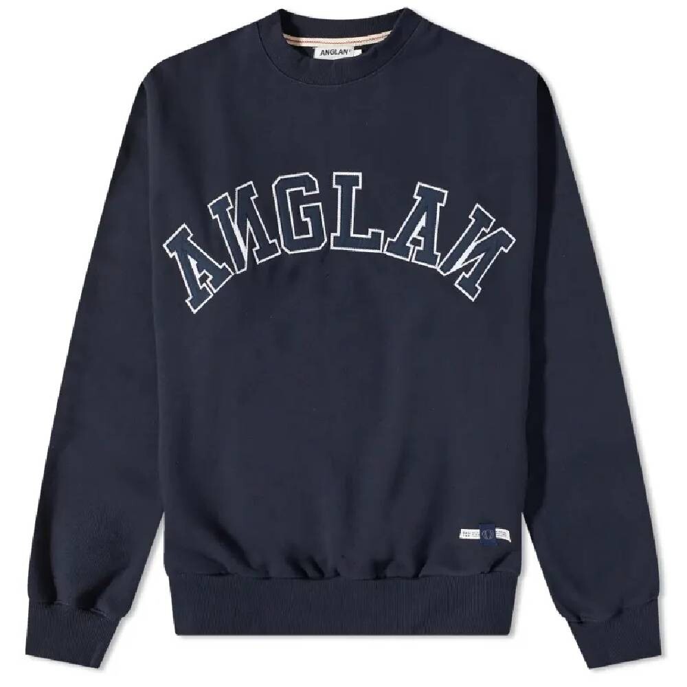 

Свитшот Anglan AGN Heavyweight Logo Crew, темно-синий