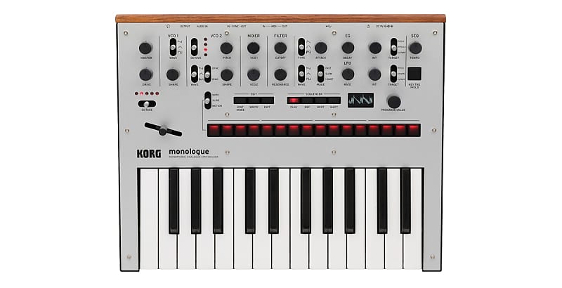 Монофонический аналоговый синтезатор Korg MONOLOGUE — серебристый MONOLOGUE Monophonic Analog Sythesizer - korg minikorg 700fs монофонический аналоговый синтезатор korg minikorg 700fs monophonic analog synthesizer