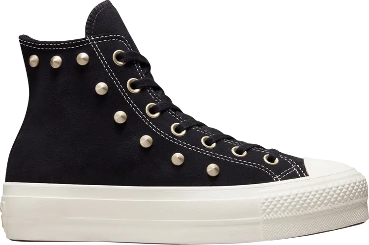 

Кроссовки Converse Wmns Chuck Taylor All Star Lift Platform High Studs - Black Light Gold, черный