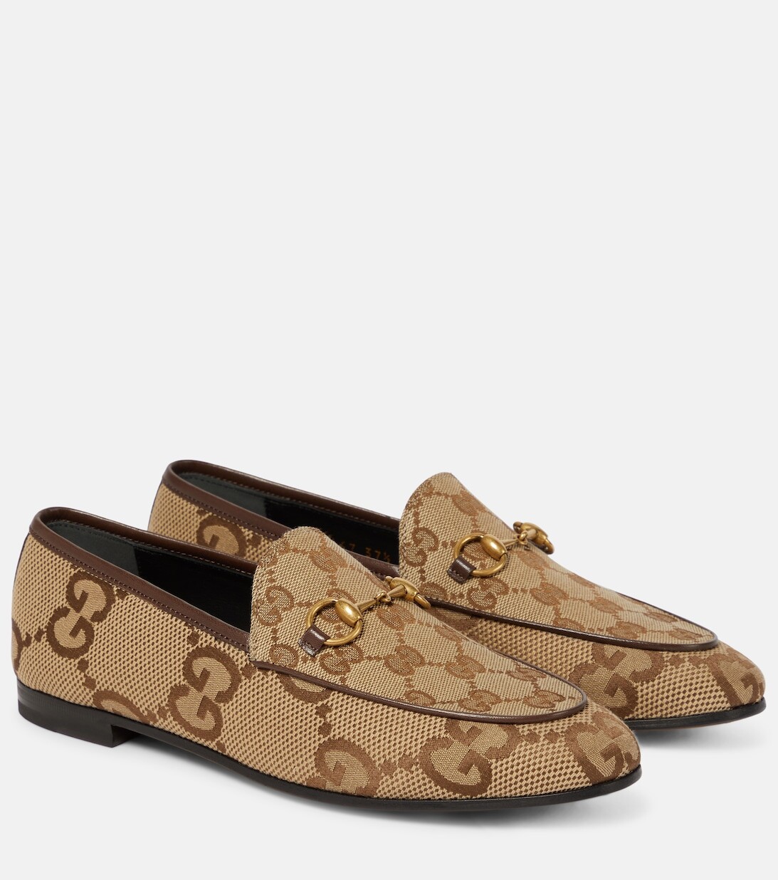

Парусиновые лоферы Gucci Jordaan Maxi GG Gucci, коричневый