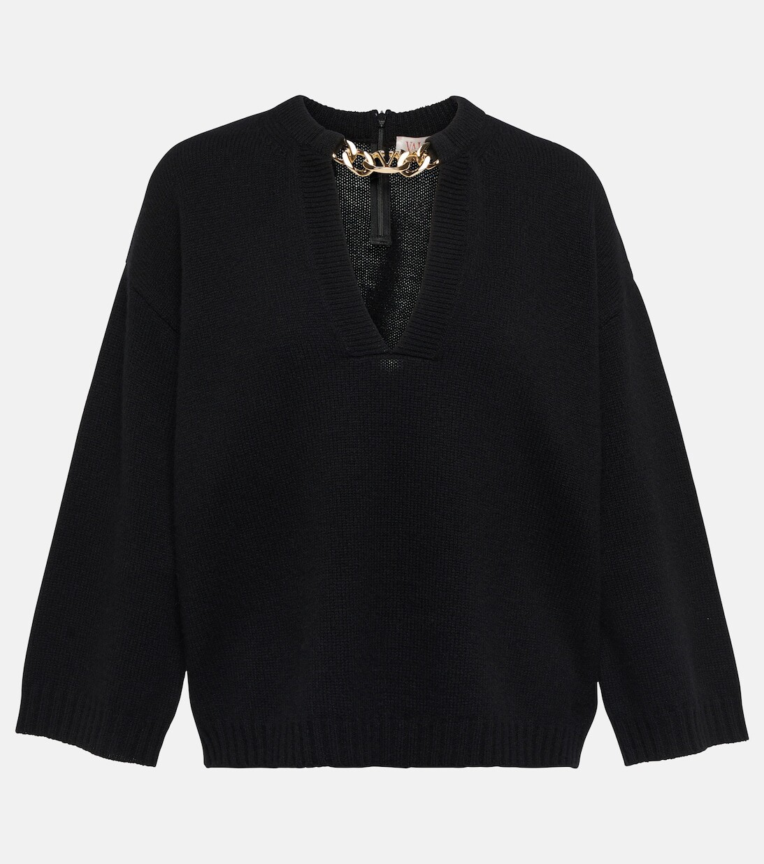 

Кашемировый свитер с цепочкой VLogo VALENTINO, черный
