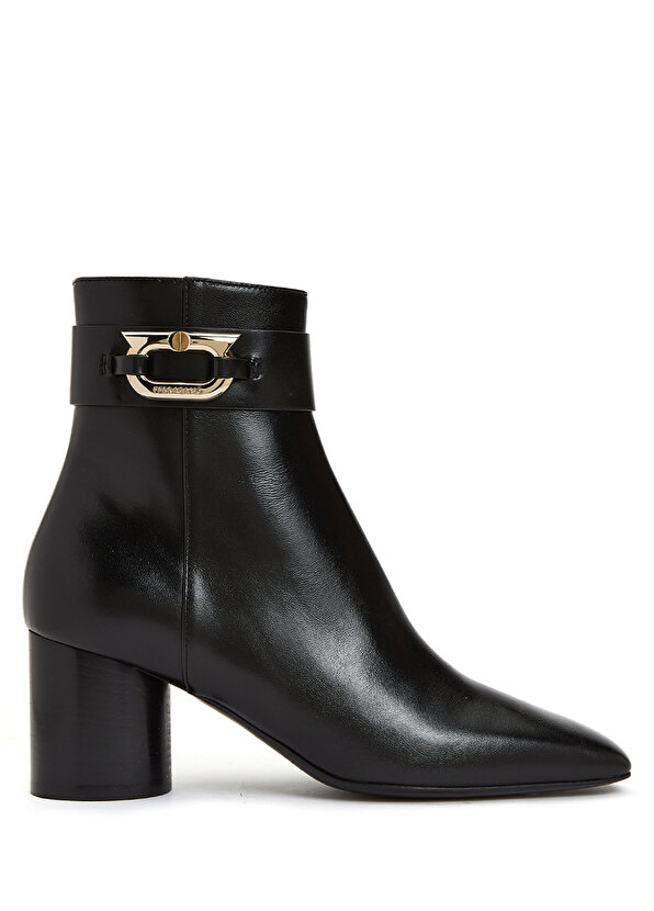 Черные женские кожаные ботинки Ferragamo