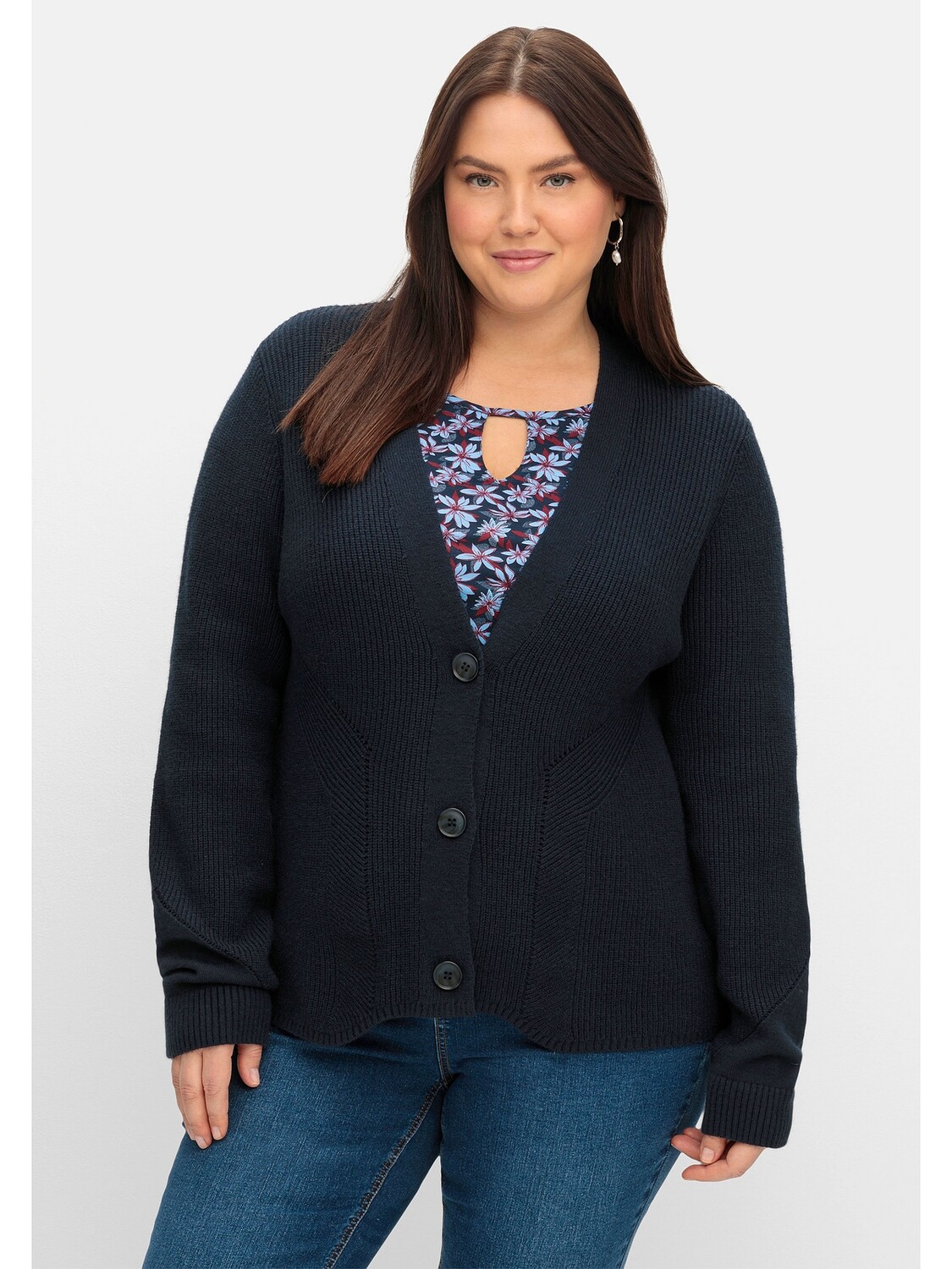 

Кардиган sheego Strickjacke, ночной синий