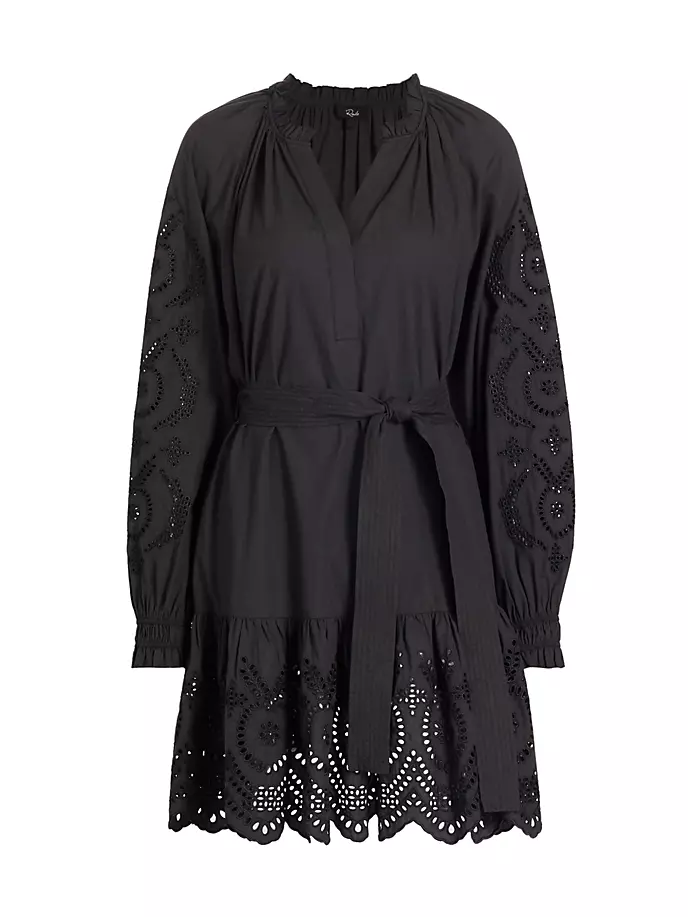 Мини-платье Saylor с люверсами и поясом Rails, цвет black eyelet