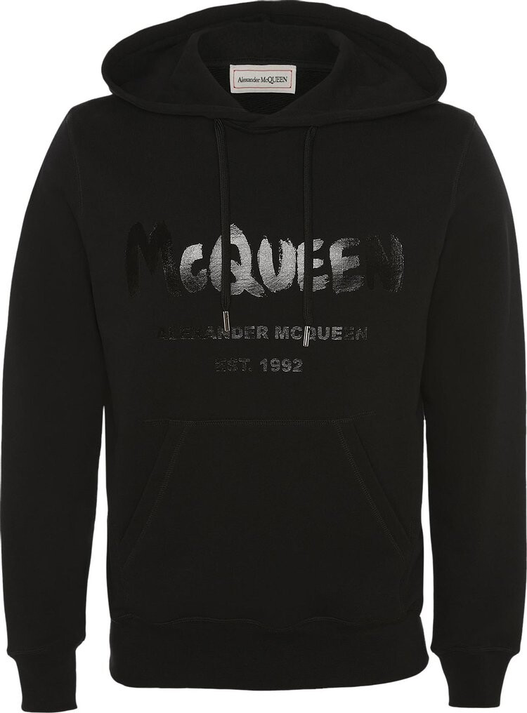 

Толстовка Alexander McQueen Graffiti Sweatshirt 'Black/Black', черный