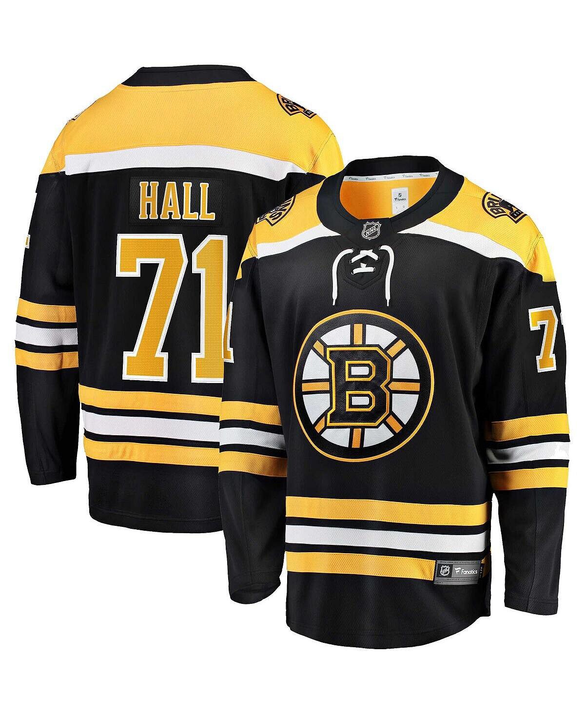 

Мужская фирменная футболка taylor hall black boston bruins home premier breakaway player jersey Fanatics, черный