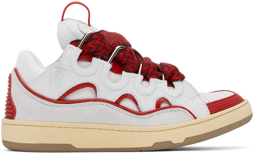 

Эксклюзивные бело-красные кроссовки SSENSE Curb Lanvin