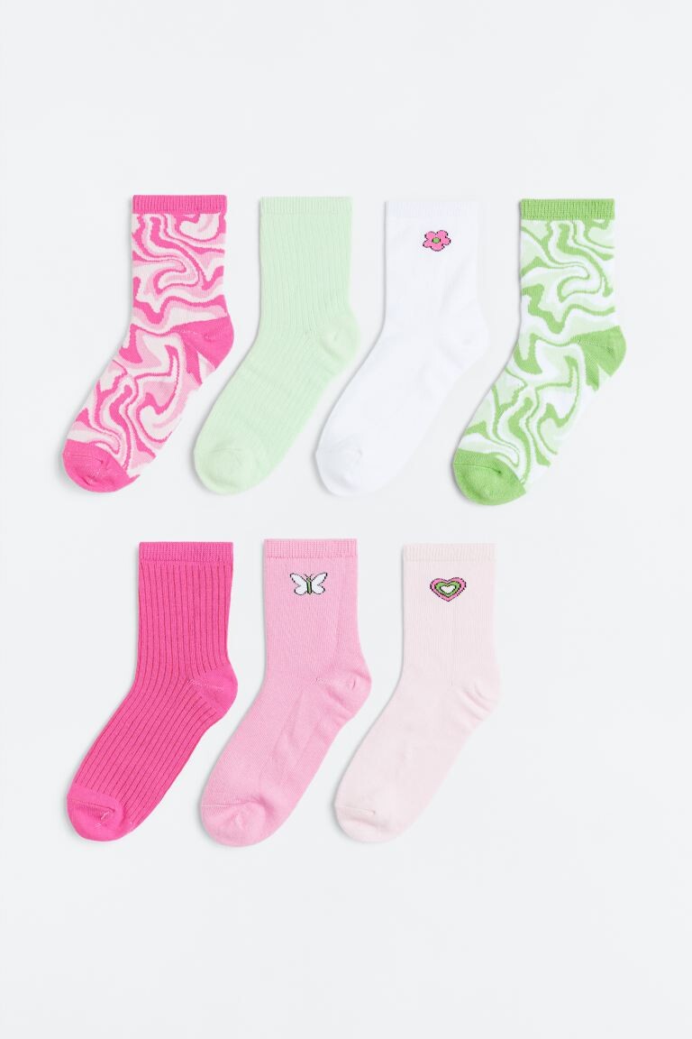 

7 пар носков H&M Swirls, розовый