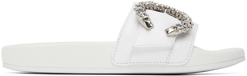 

Белые шлепанцы Fallon Jimmy Choo