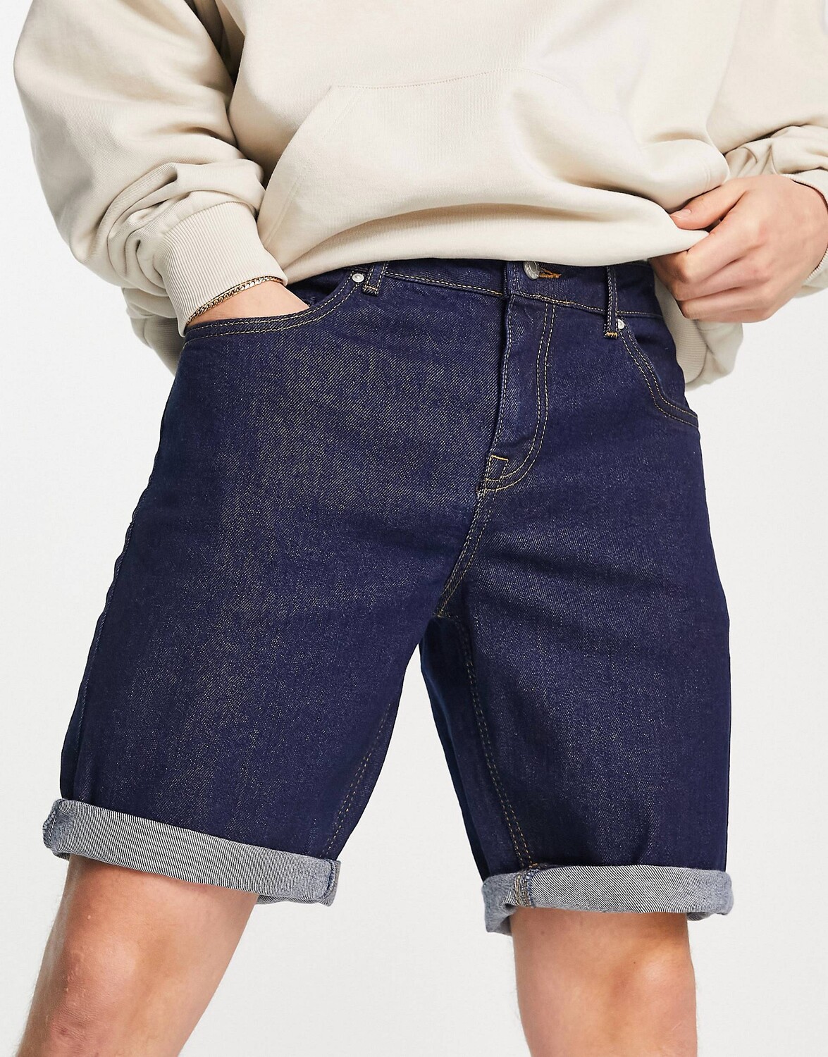 

Джинсовые шорты скинни стрейч цвета индиго ASOS DESIGN