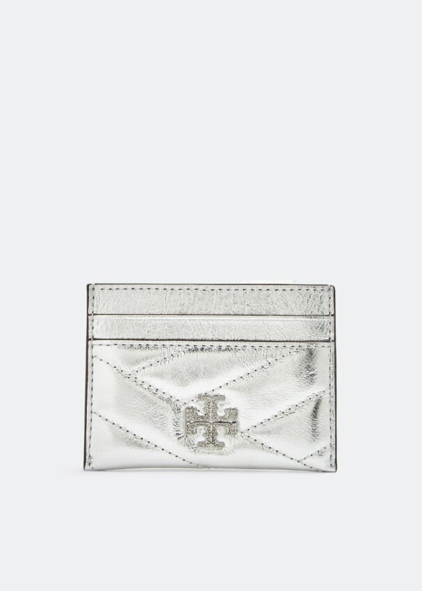 

Картхолдер TORY BURCH Kira Pave chevron card case, серебряный