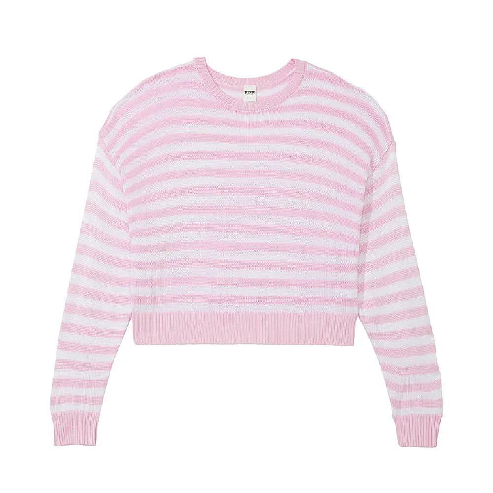 

Свитер Victoria's Secret Pink Cambridge Knit Crew, розовый/белый