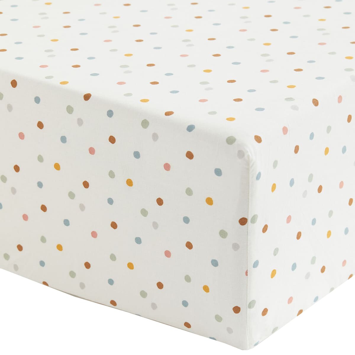 

Простыня на резинке H&M Home Patterned Cotton Fitted Dotted 90х200, белый
