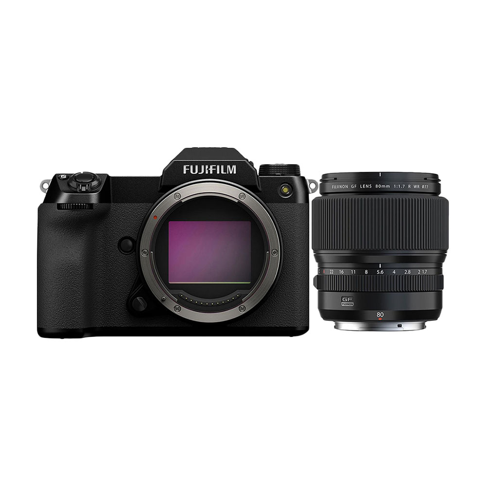 Фотоаппарат Fujifilm GFX 100S Body + GF 80mm f/1.7 R WR, черный