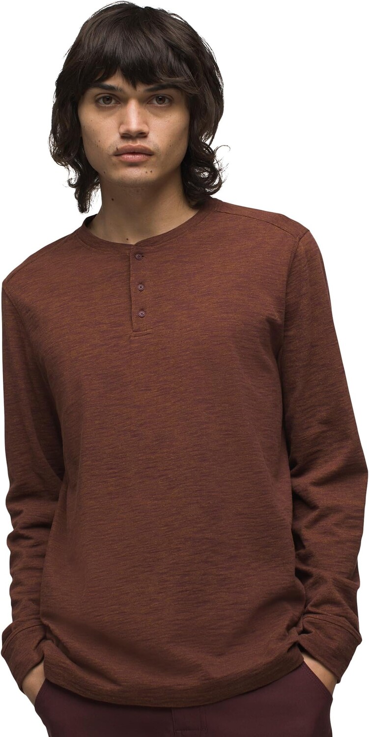 

Рубашка Prana Ronnie Henley II Standard Fit, цвет Cacao Heather
