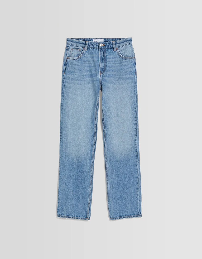 

Джинсы Bershka Straight-fit, светло-голубой