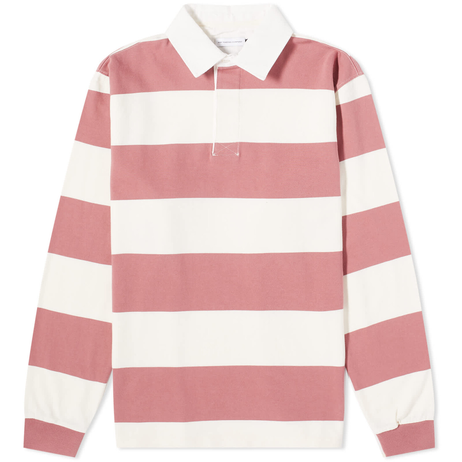 

Футболка-поло Pop Trading Company Stripe Ruby, белый/розовый