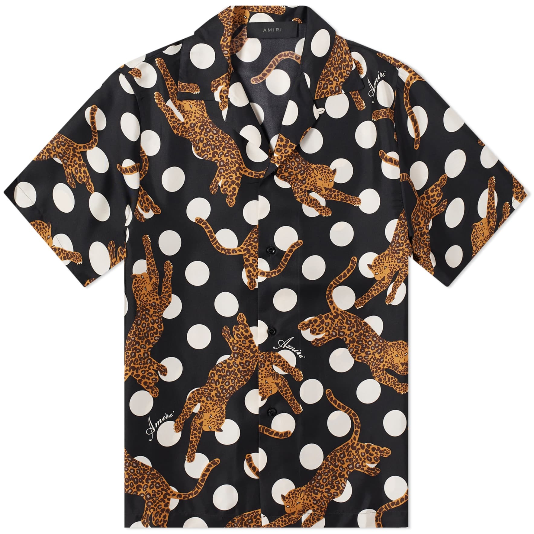 Рубашка Amiri Leopard Polka Short Sleeve Vacation, черный/мультиколор mike amiri amiri wes lang