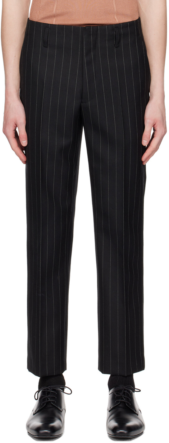 

Черные брюки в тонкую полоску Dries Van Noten, Черный