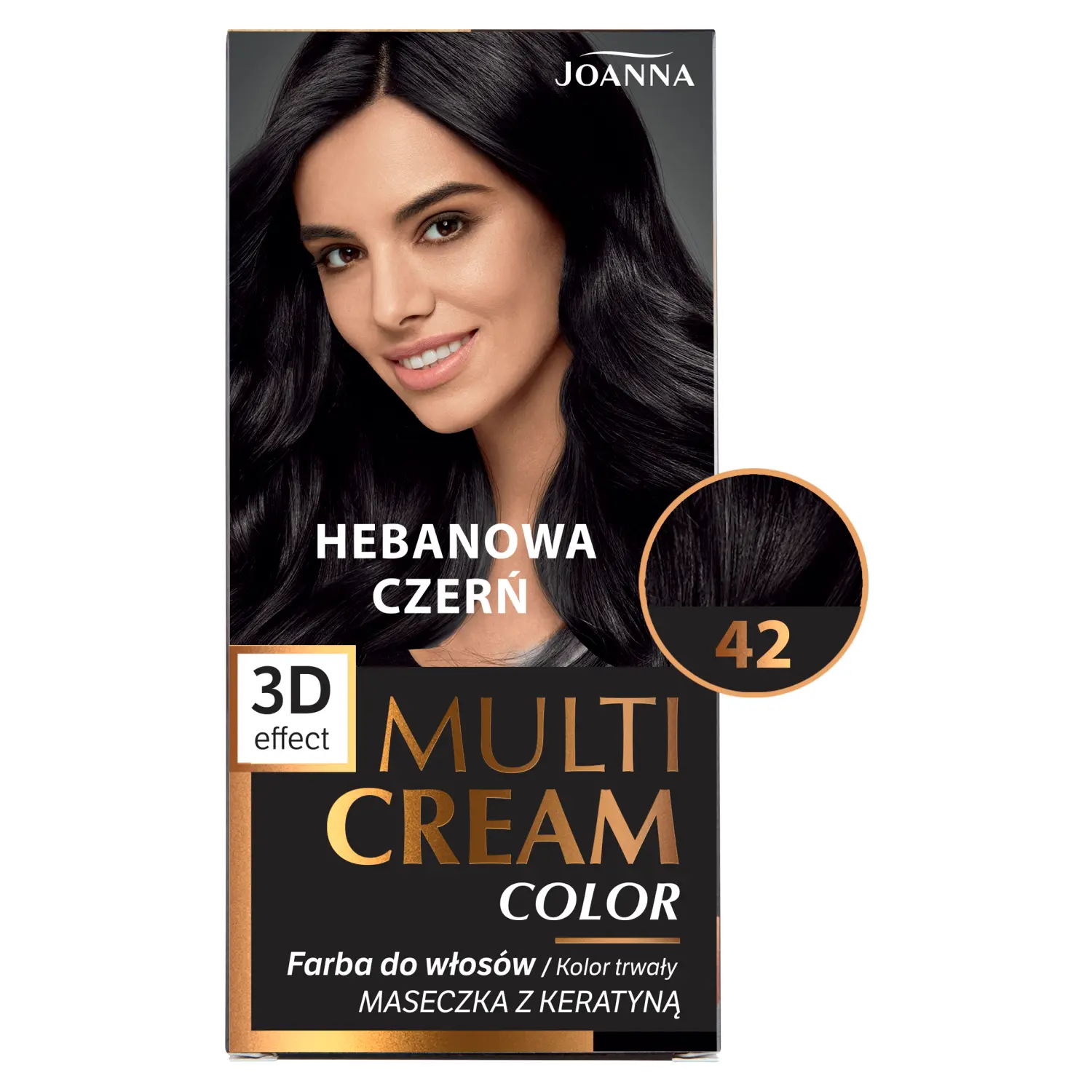 

Joanna Multi Cream Color краска для волос 42 эбони черный, 1 упаковка