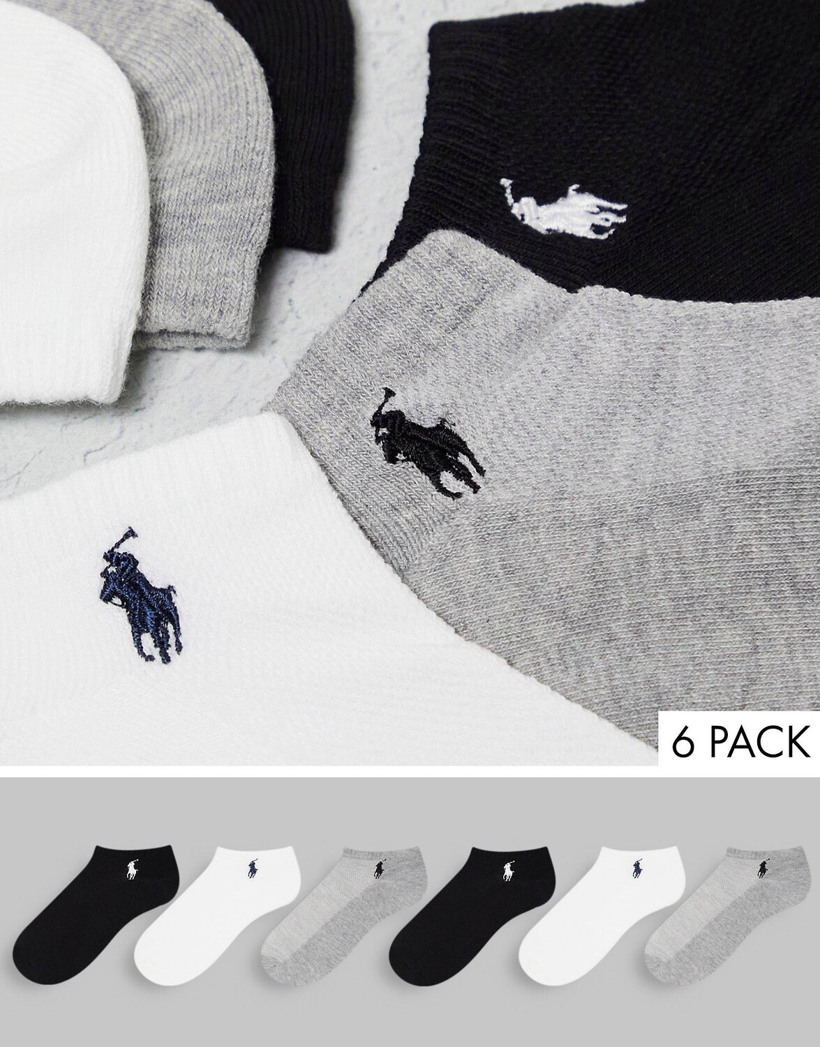 

Набор из 6 разноцветных носков Polo Ralph Lauren