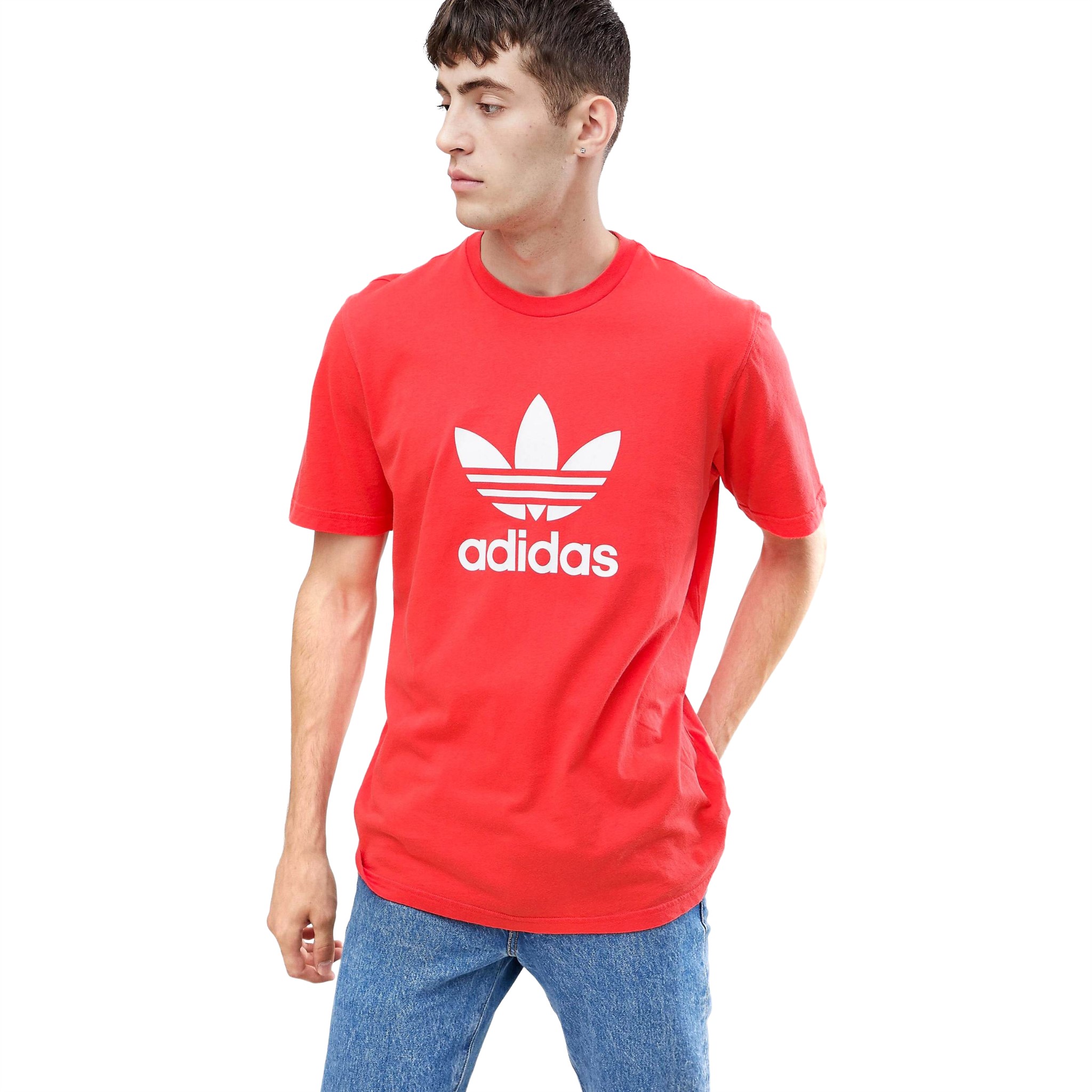 Футболка Adidas Originals Trefoil, красный футболка adidas originals размер s бежевый