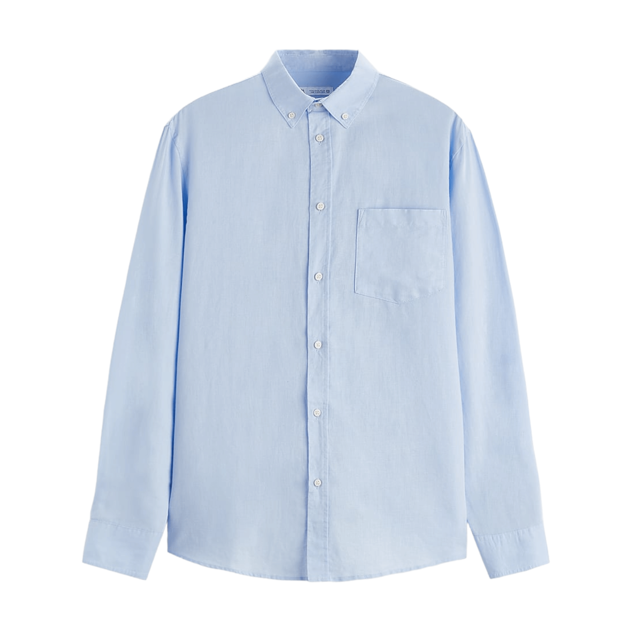Рубашка Zara Cotton - Linen, голубой рубашка zara linen cropped белый