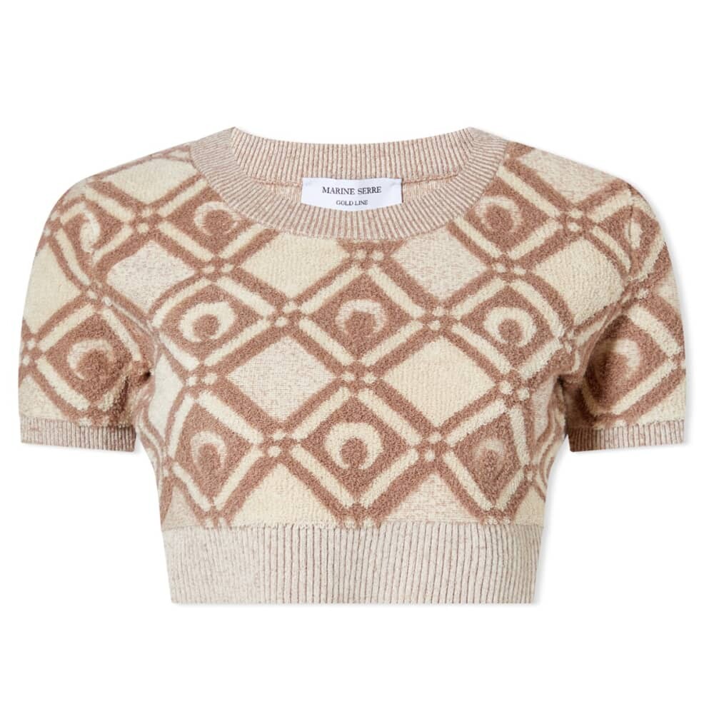 

Топ Marine Serre Chunky Jacquard Knitted Crop Top