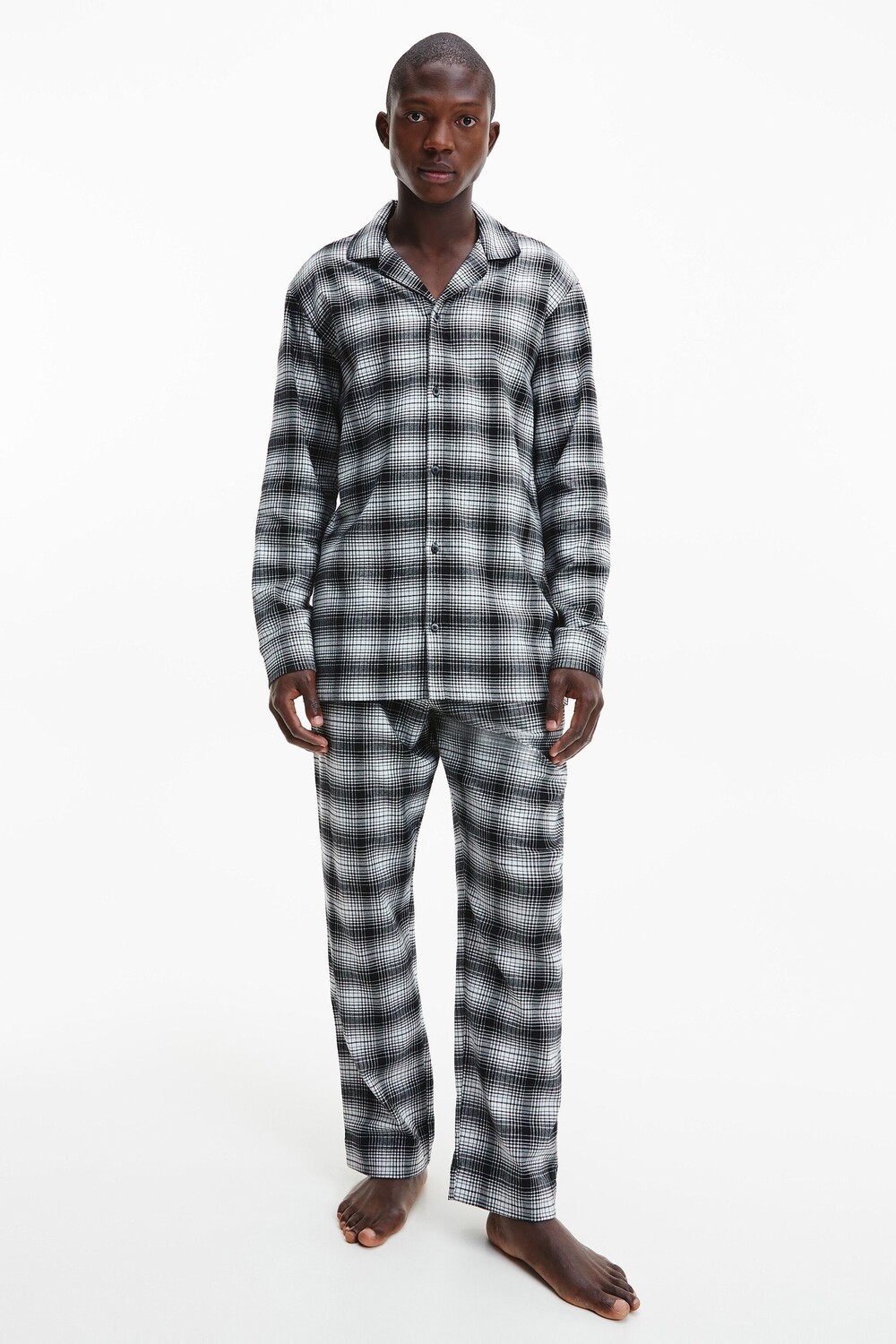 

Черная фланелевая пижамная рубашка Calvin Klein, черный